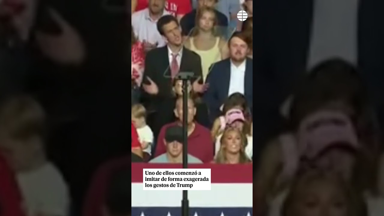Three Trump rally attendees troll him behind his back during his speech