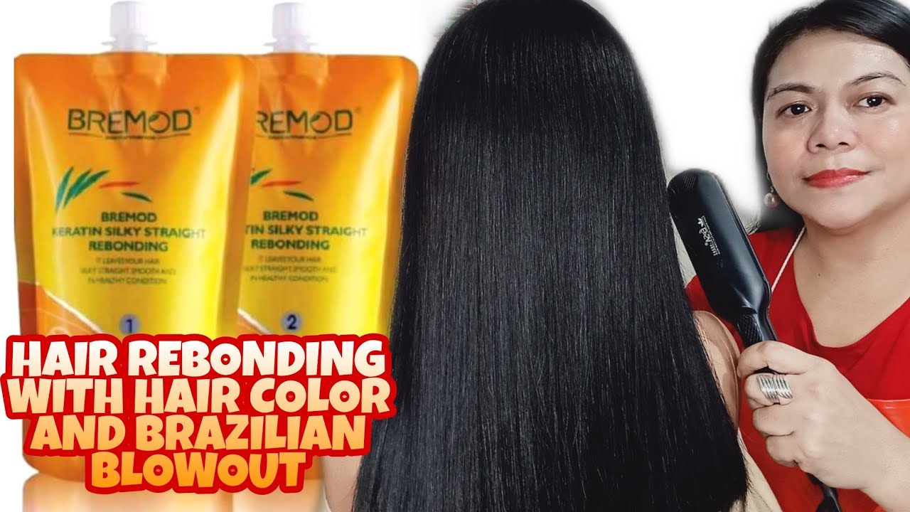 HAIR REBONDING WITH HAIR COLOR AND BRAZILIAN BLOWOUT | New Rebonding Set of BREMOD