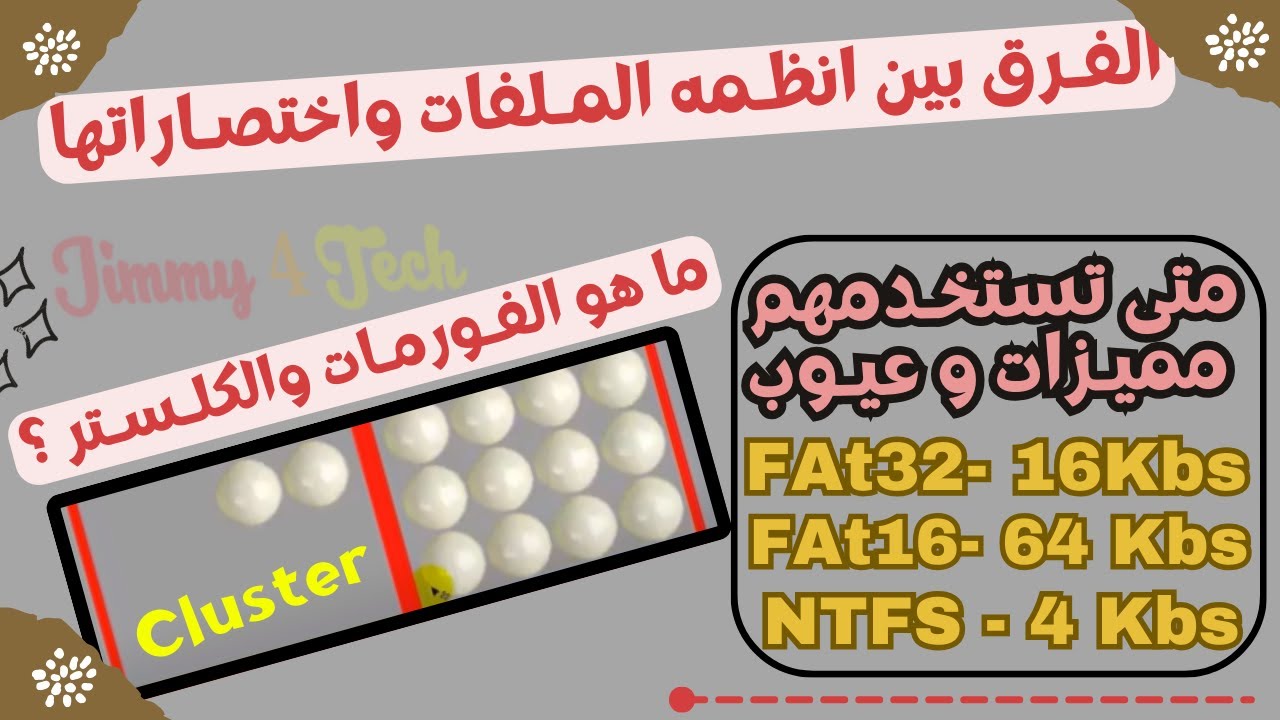 ماهى انظمه الملفات واختصاراتها | ما معني كلستر | مميزات وعيوب | الافضل للاستخدام NTFS - FAT - exFAT