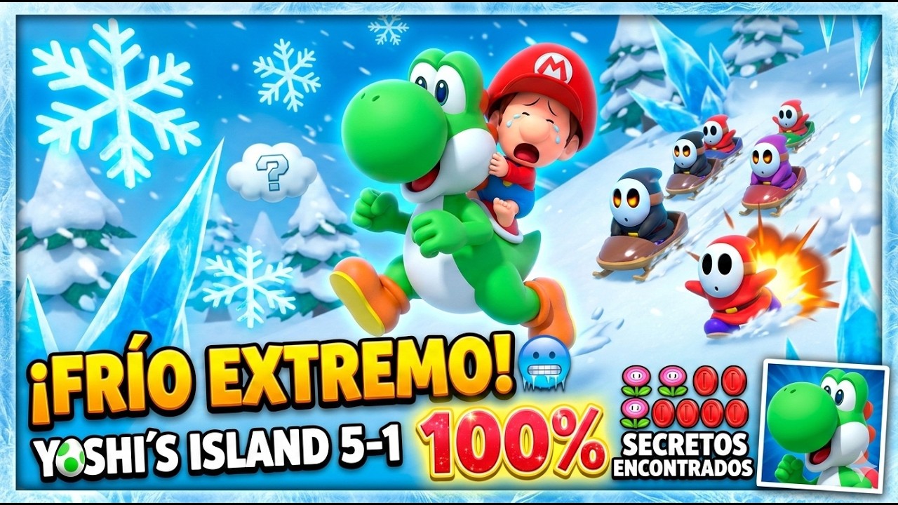 ¡FRÍO EXTREMO! ❄️ Yoshi's Island - Nivel 5-1: Blizzard#supermarioworld #nintendo #gaming