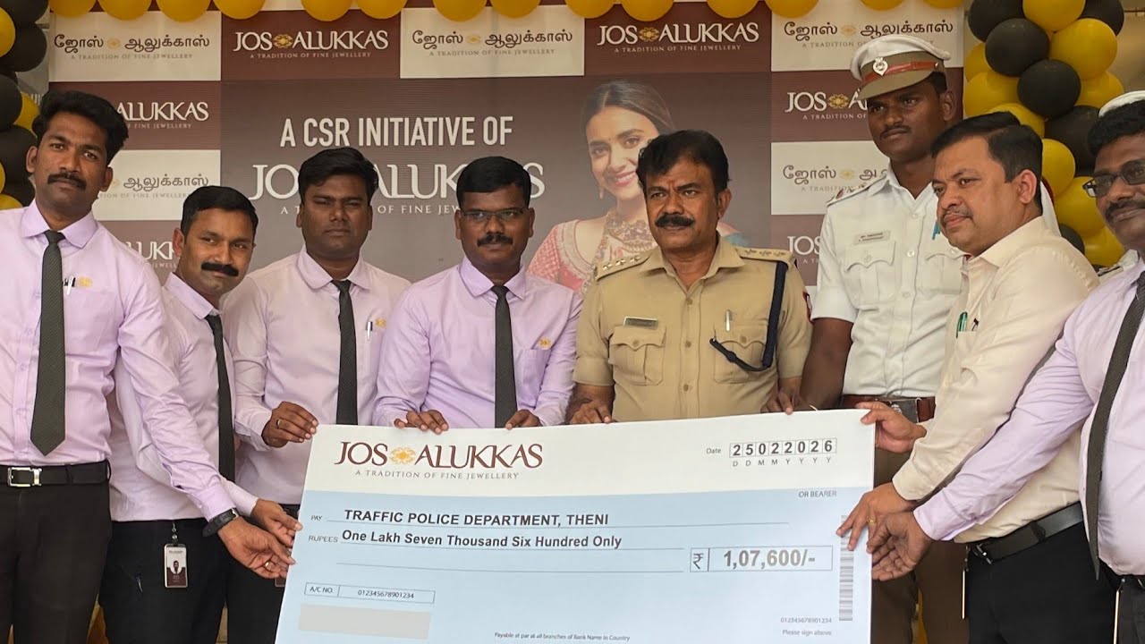 Charity Event 2026 @ Jos Alukkas Theni (The Part Of CSR) In Assciation With Traffic Police Theni