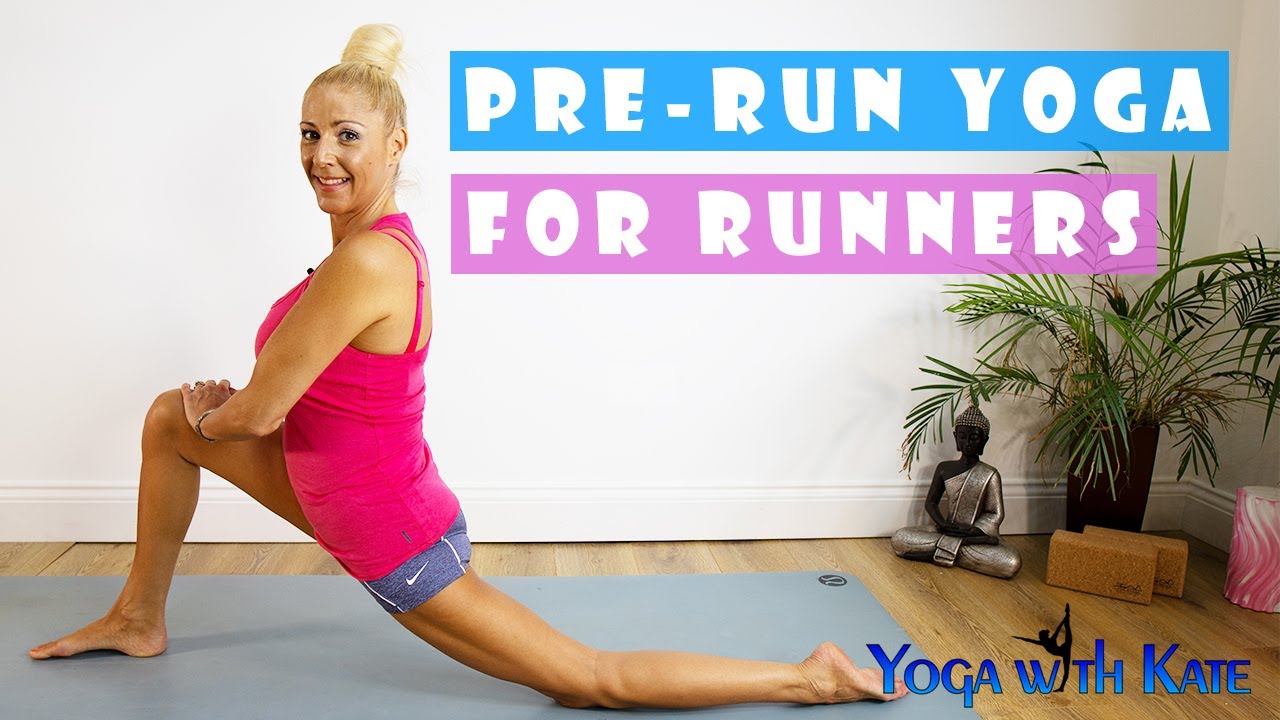 Yoga for Runners | Pre-Run Yoga Stretch | Yoga for Hamstrings | Runners Yoga | Yoga with Kate | 4K