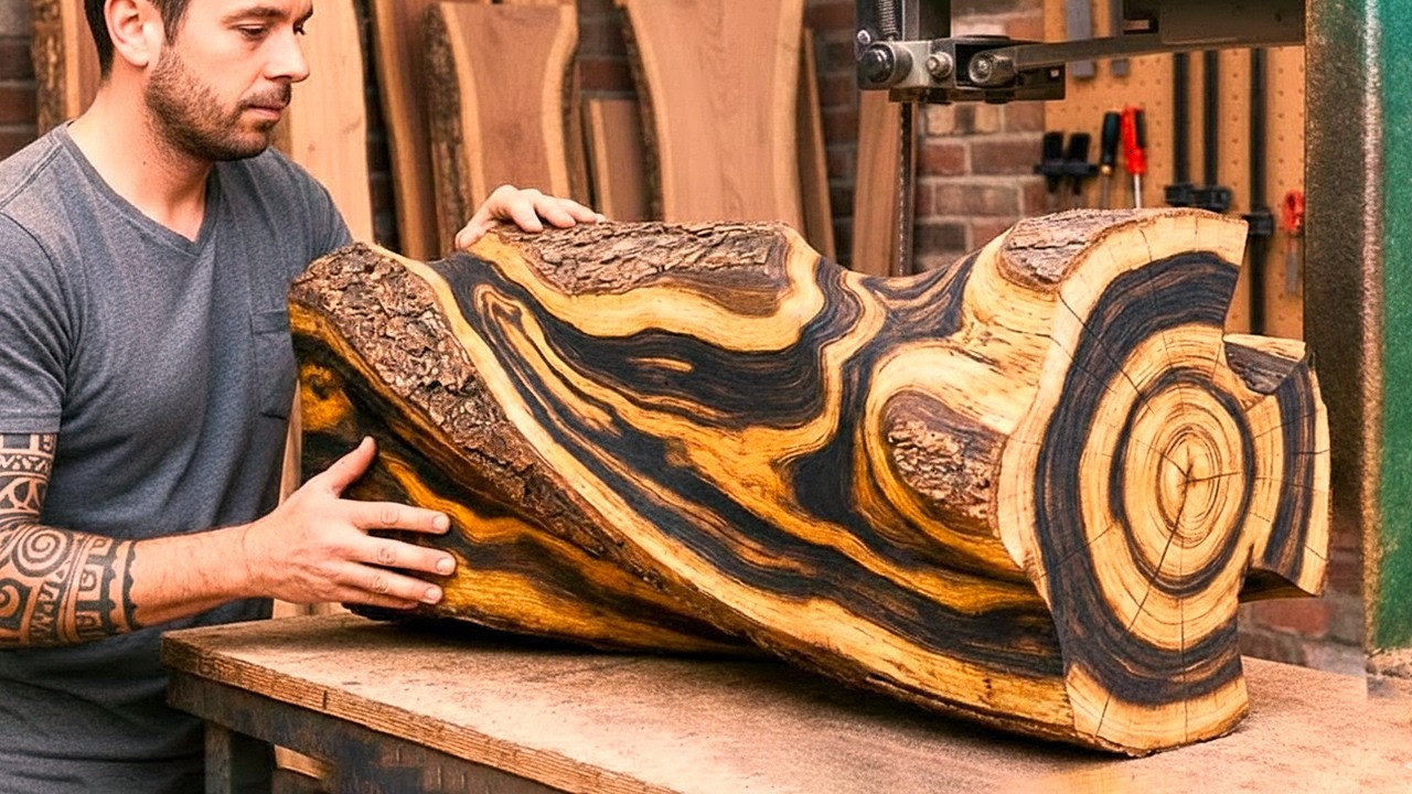 Let's See: How the Carpenter Creatively Transformed a Rough Block of Wood into High-End Furniture!