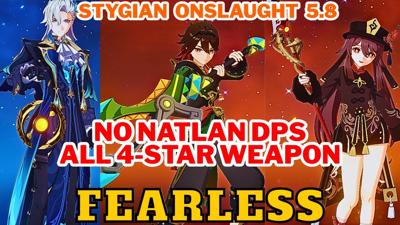 [Stygian Onslaught 5.8] NO NATLAN DPS & 4-STAR WEAPON ONLY | C0 Neuvillette x C6 Gaming x C1 Hu Tao