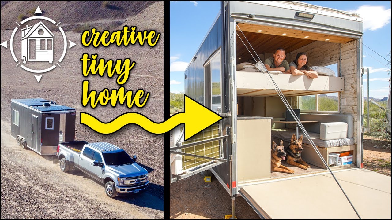 TOY HAULER  turned TINY HOME for adventure couple + 2 dogs