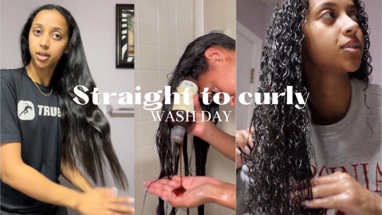 A very detailed Wash day routine| Straight to curly | THE CURLS ARE BACK + CHIT CHAT