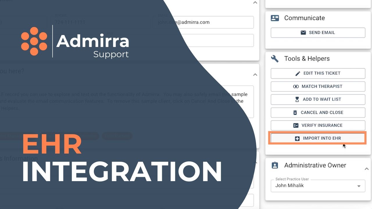 EHR Integration - Admirra Support