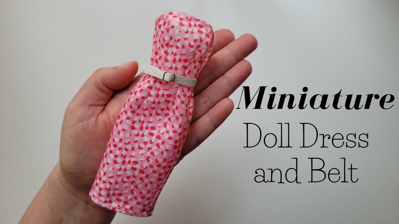DIY Miniature Doll Dress and Belt | Barbie Doll | How to make Barbie clothes