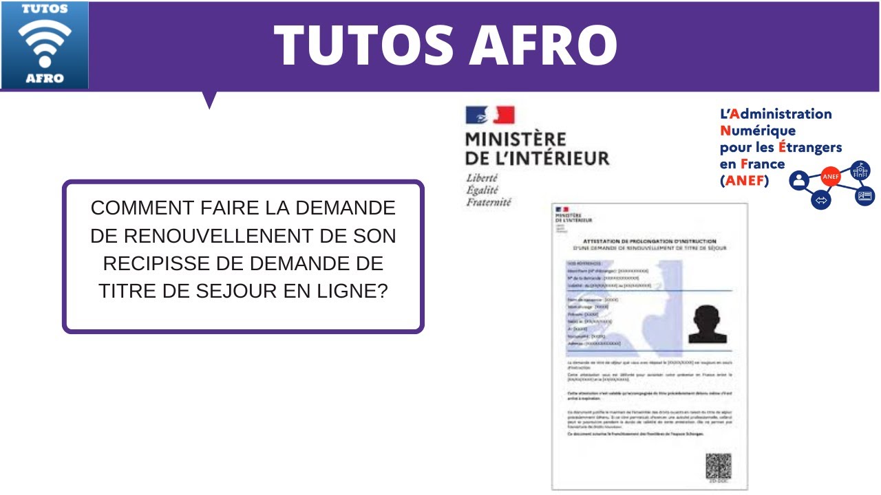 COMMENT FAIRE LA DEMANDE DE RENOUVELLENENT DE SON RECIPISSE DE DEMANDE DE TITRE DE SEJOUR EN LIGNE?