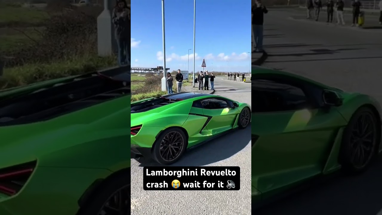 Lamborghini Revuelto crashes into speed bump #automobile #lambogini #hypercar #crash