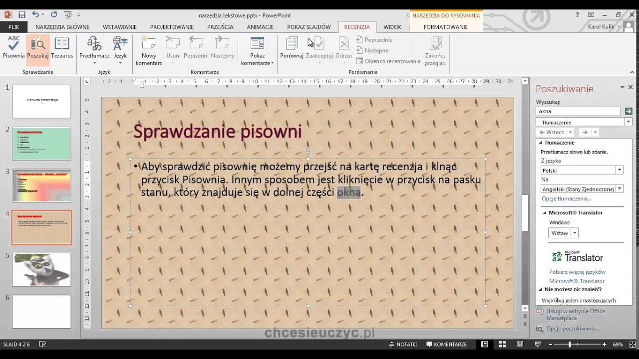 Kurs PowerPoint - [lekcja #2.4] -  Narzędzia tekstowe