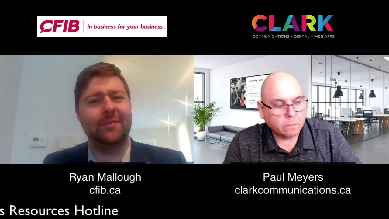 Interview with Ryan Mallough from CFIB - Canadian Federation of Independent Business.