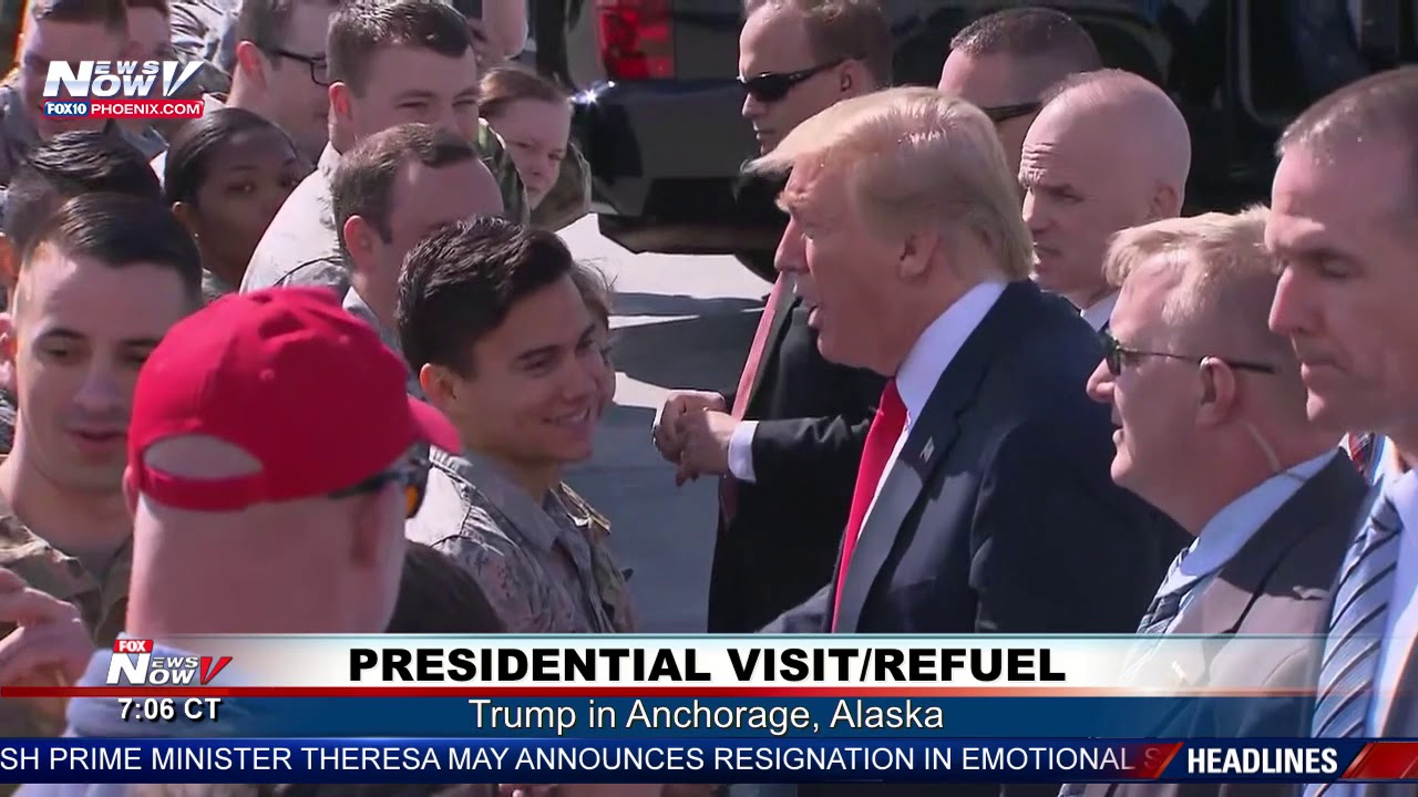 PRESIDENTIAL VISIT: Trump stops in Anchorage, Alaska to visit troops and refuel