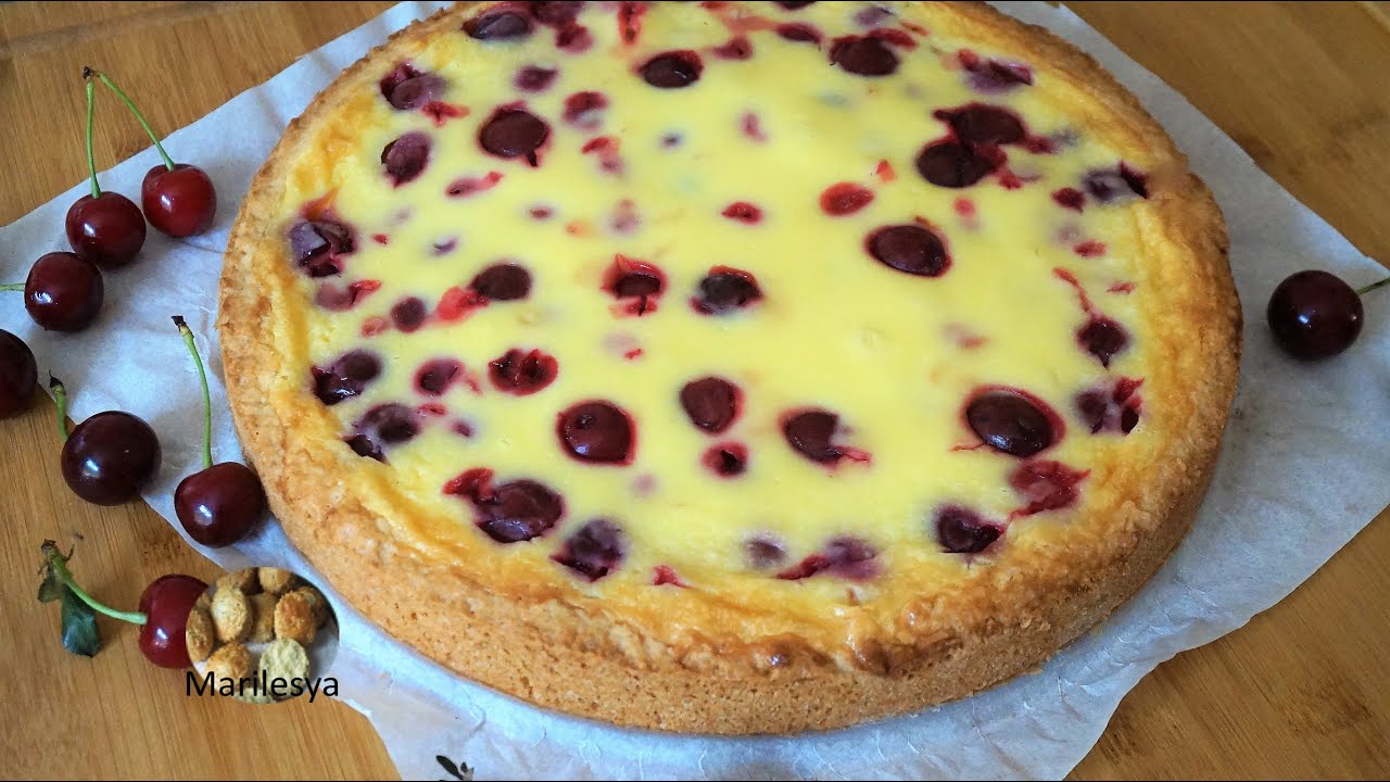 ВИШНЁВЫЙ ПИРОГ со сметанной заливкой ,очень вкусно!Cherry Pie