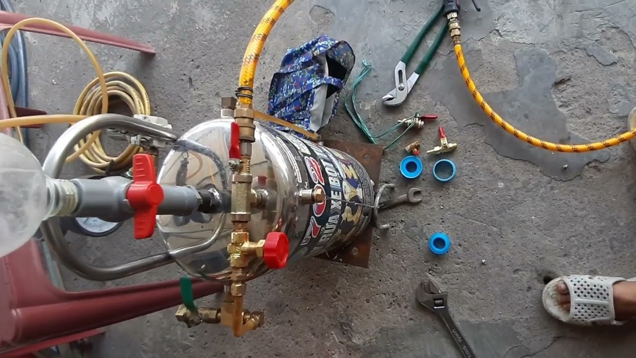 độ bình phun bọt tuyết, sử dụng van tiết lưu, sẽ ko còn bị sặc nữa
