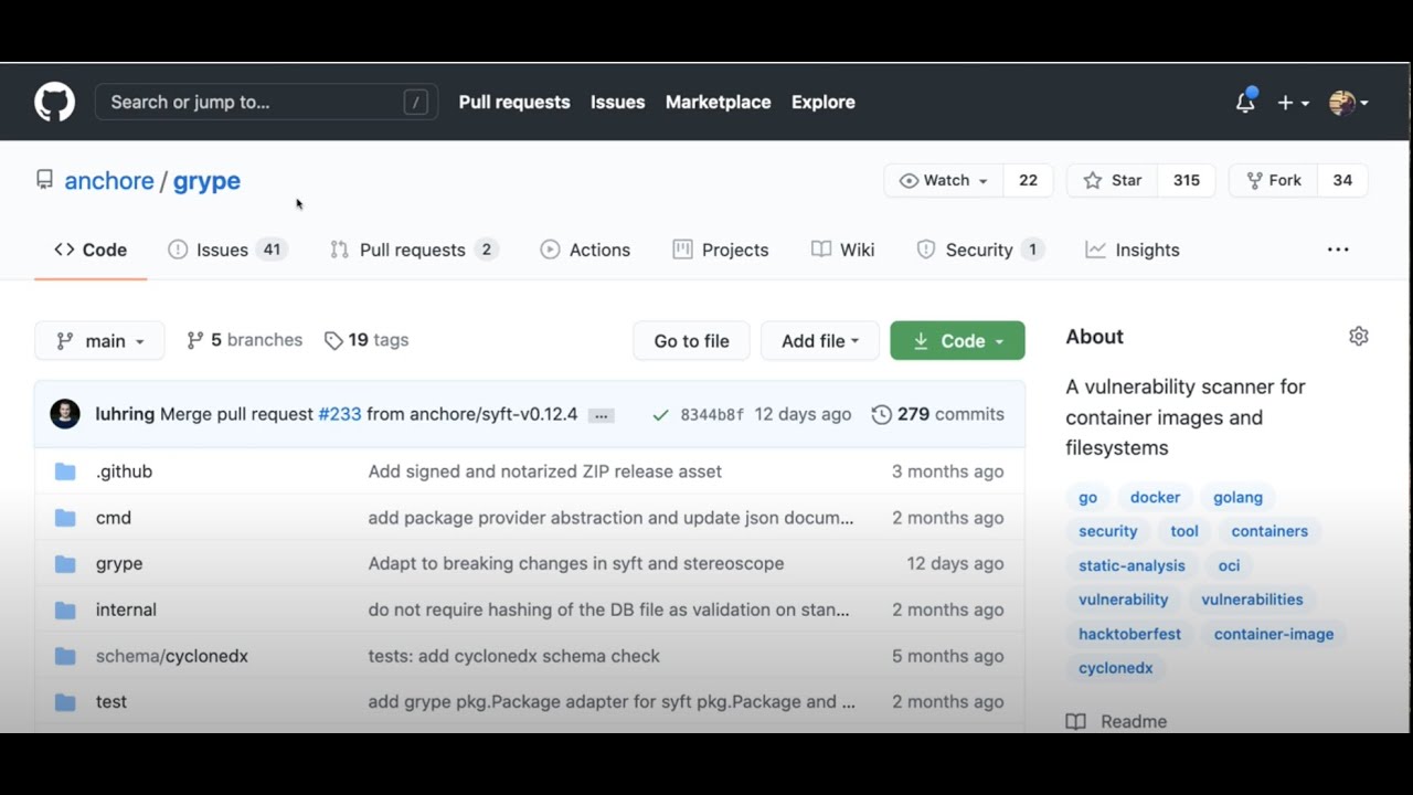 Grype open source vulnerability scanner demo
