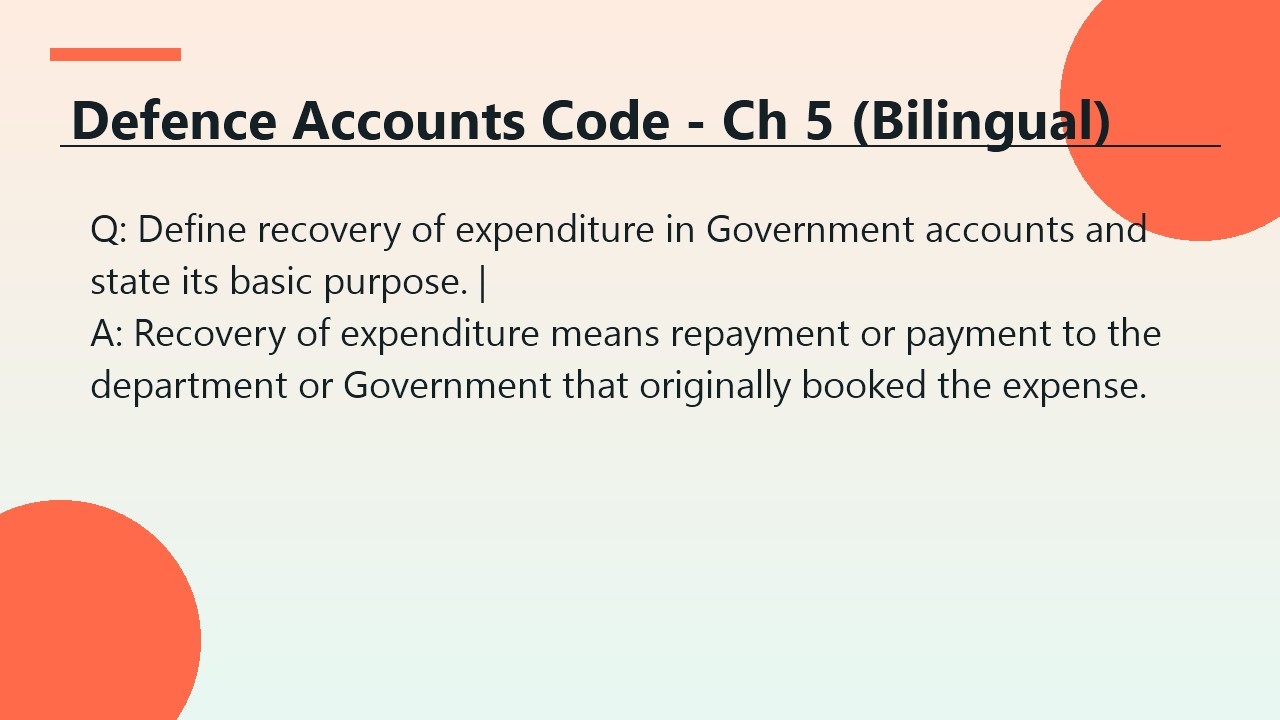 Defence Accounts Code - Chapter 5