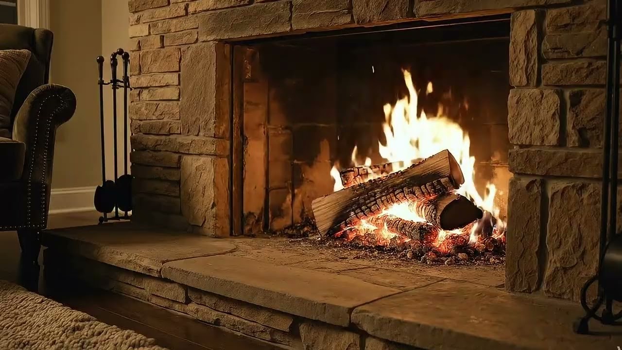 Cozy Fireplace Ambience 🔥 Warm Fire & Relaxing Piano for Sleep and Relaxation