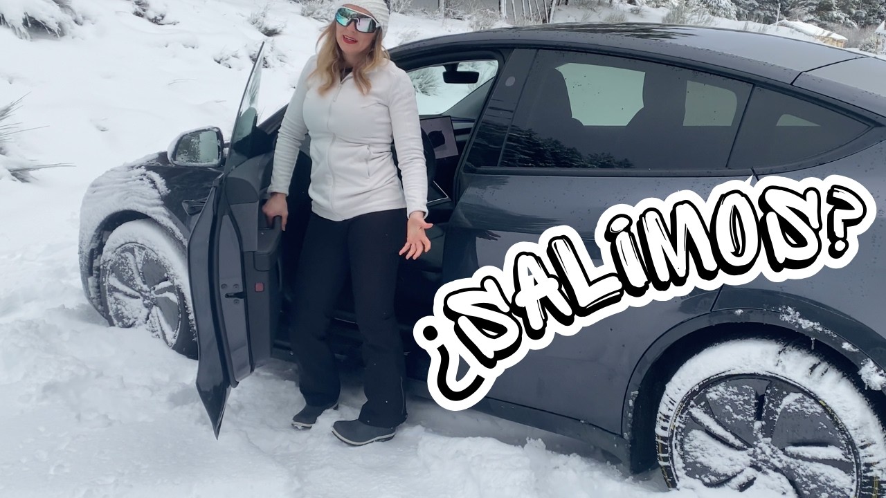 ¿Podremos salir del bosque nevado con el Tesla? | Conducción en nieve real