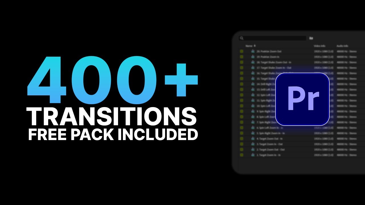 400+ Seamless Transitions Pack For Premiere Pro | Free Pack Included