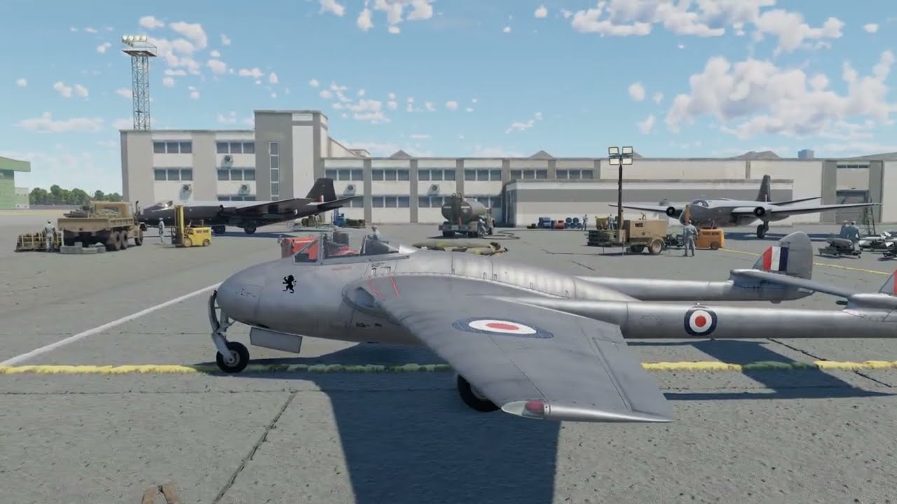 Vampire F.B.5  b-roll  •postwar RAF planes•