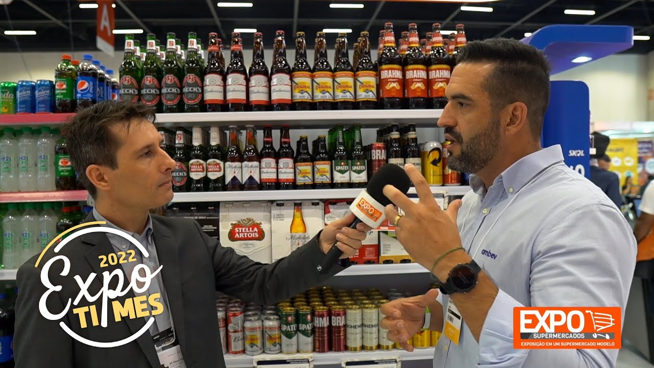 Layout de Bebidas - Cervejas e Refrigerantes - Exposição no Supermercado Modelo com AMBEV