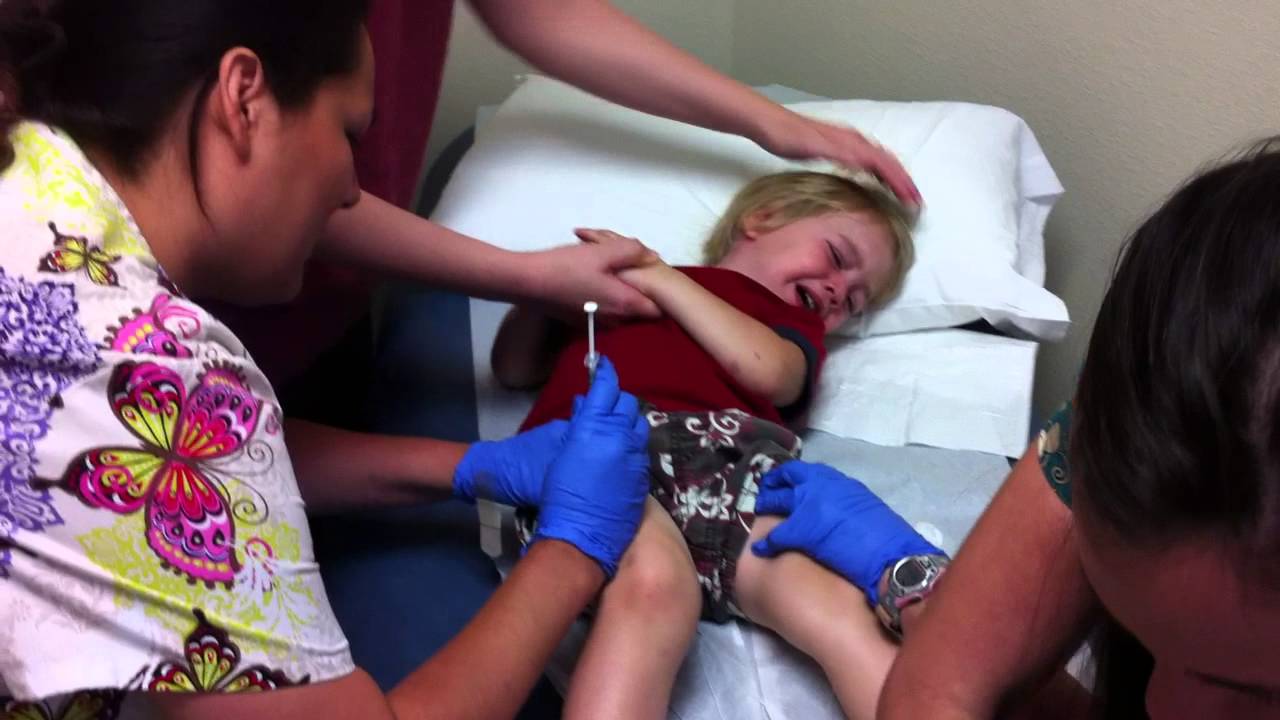 Jacob gets 6 vaccination shots at once! Ouch!!