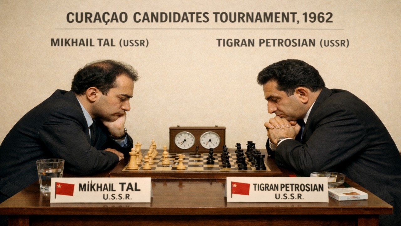 Mikhail Tal vs Tigran Petrosian - Curacao Candidates, 1962