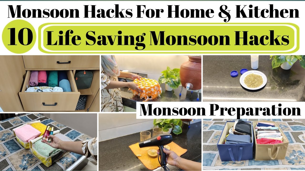 10 MONSOON Home & Kitchen Hacks / Tips | Amazing Monsoon Hacks | Life Saving Monsoon Hacks