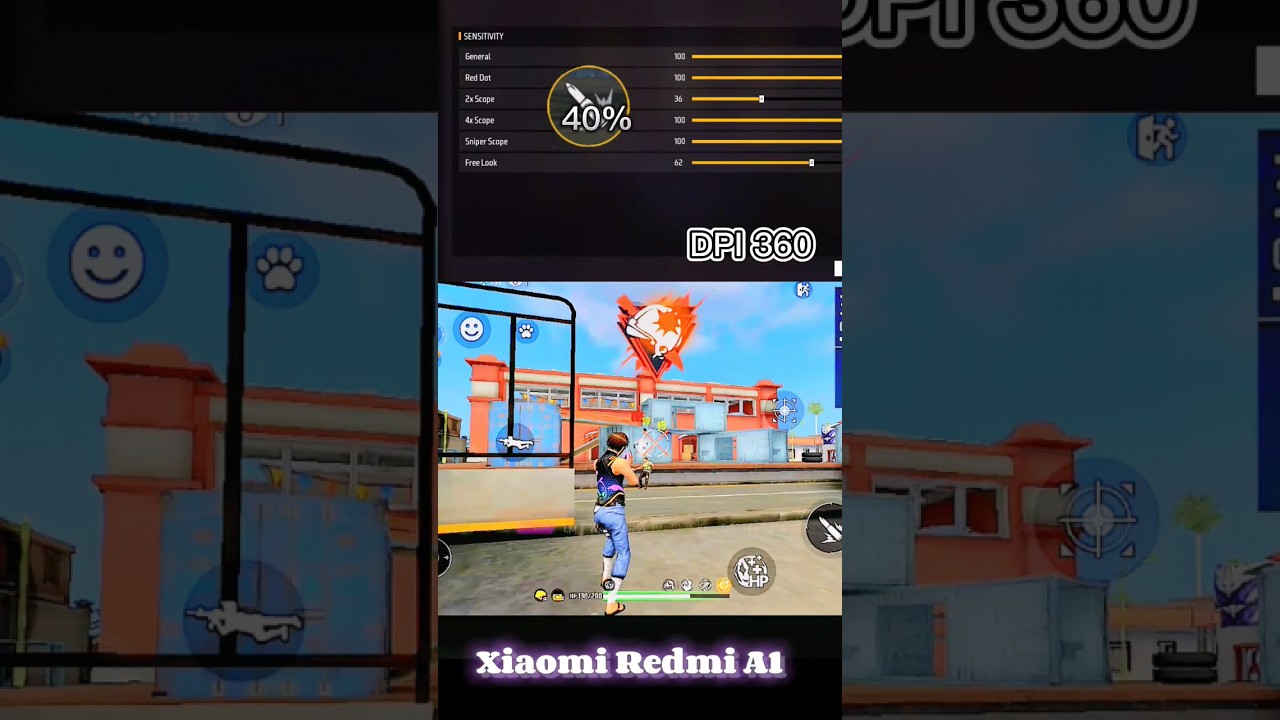 xiaomi Redmi A1 headshot sensitivity settings for Free Fire 