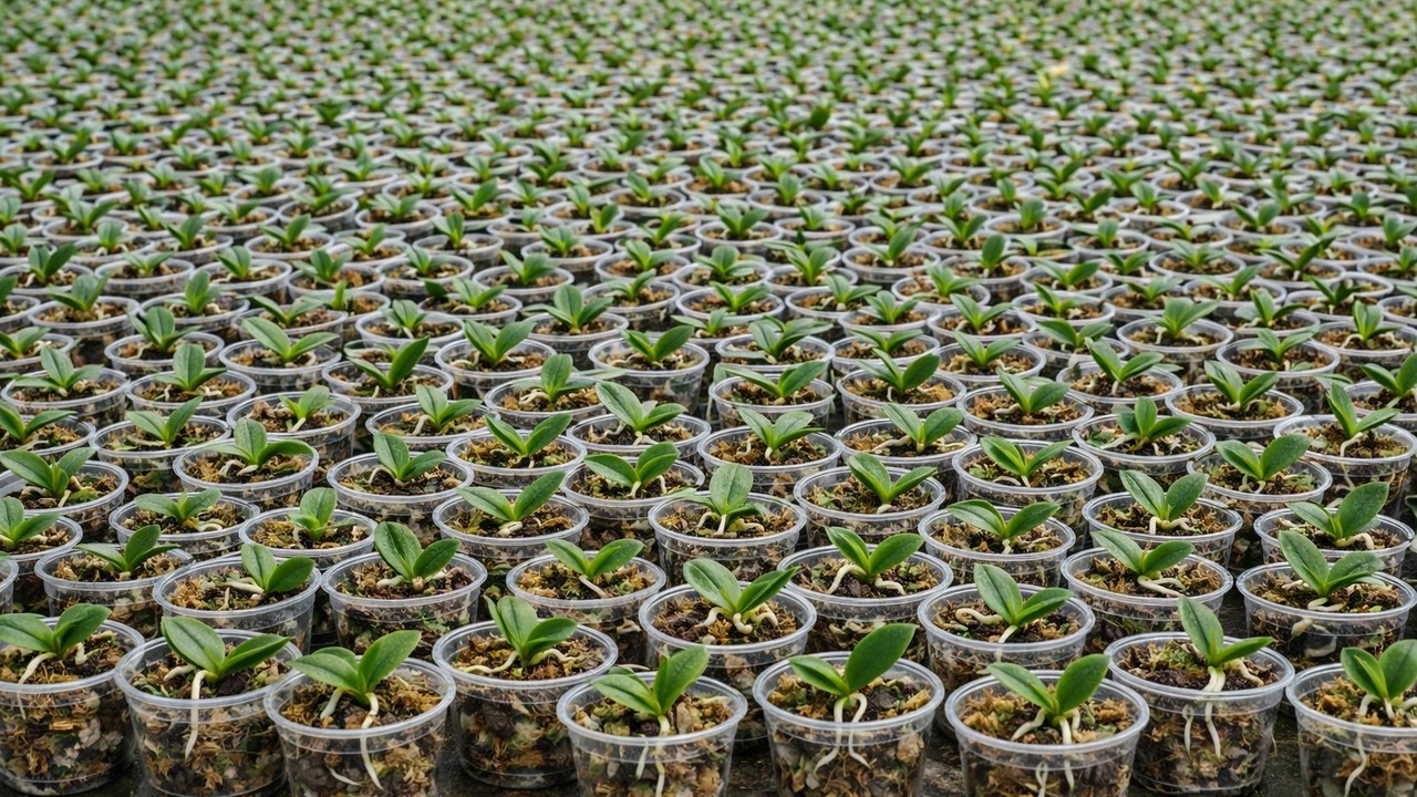 A method to quickly propagate 1000 orchid plants in 7 days.