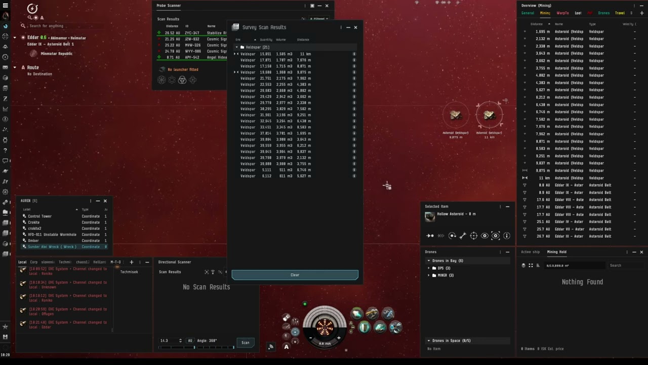 Eve Online - Mining Veldspar in Drone Assembly site