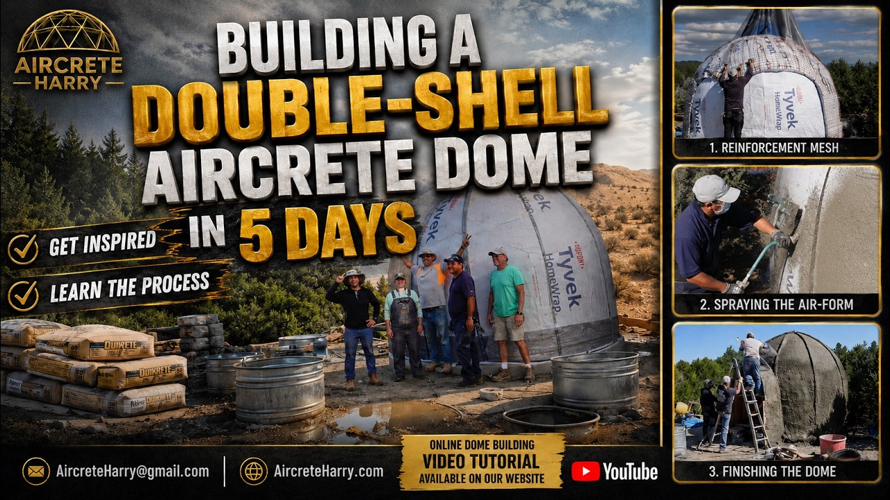 Строительство двухслойного купола из газобетона за 5 дней #aircreteharry #aircrete #foamgenerator...