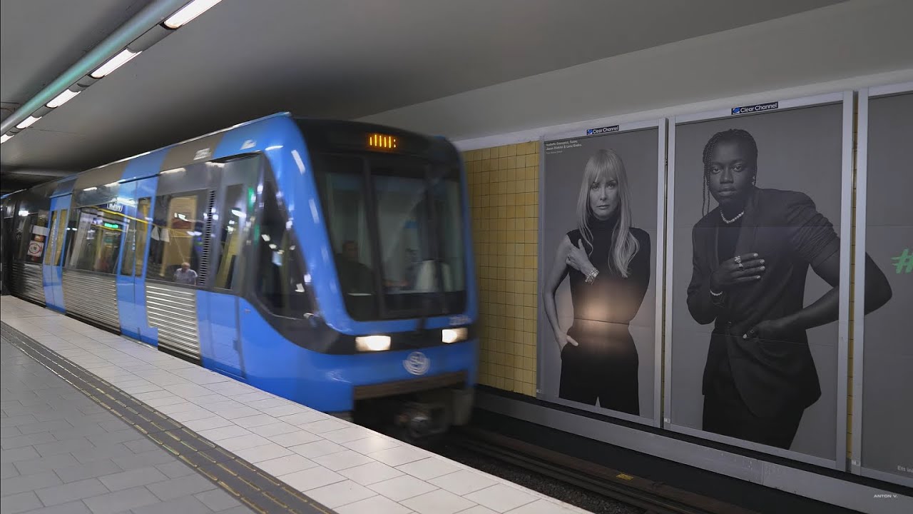 Sweden, Stockholm, Subway ride from Rådmansgatan to Alvik