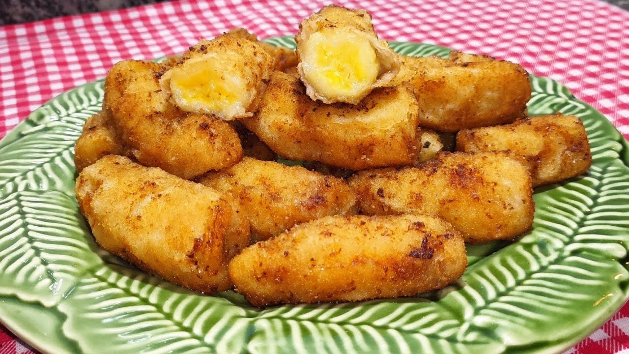 Banana empanada sem ovos, sequinha e crocante!