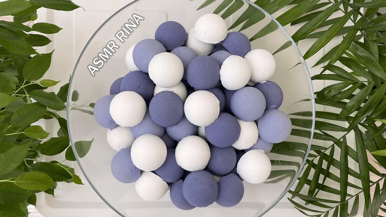 ASMR baking soda crunchy balls crushing and sifting АСМР хруст