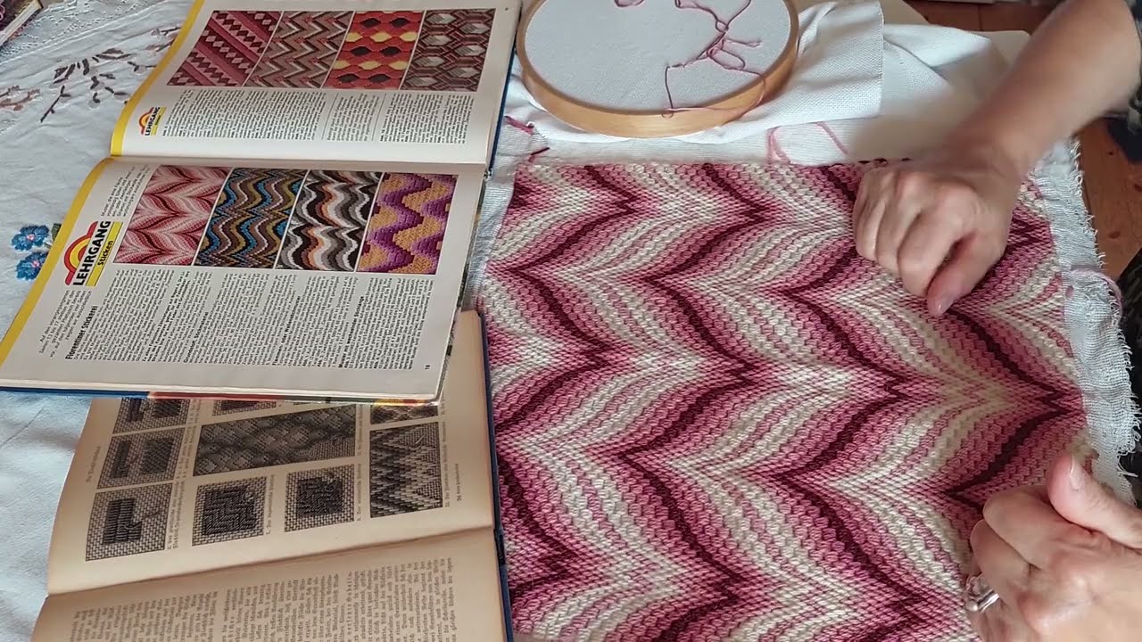 Alte Handarbeiten kurz erkl&auml;rt : Stickkunst neu beleben, Plattstichvariation