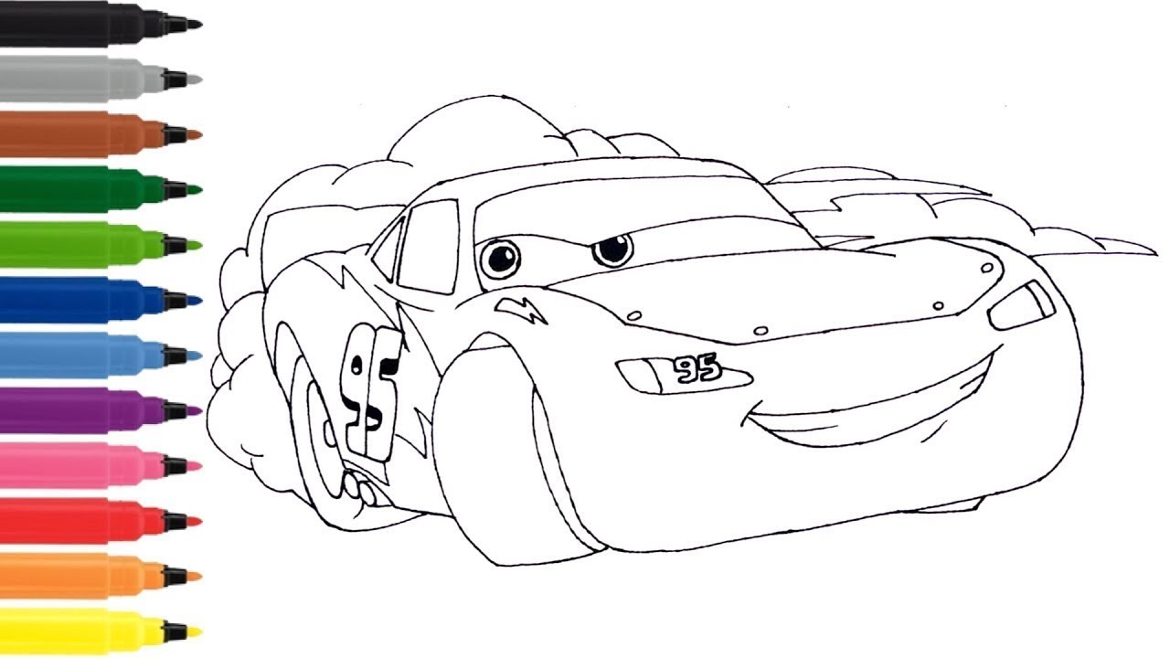 Car Lightning McQueen Drawing, Painting, Coloring Pages