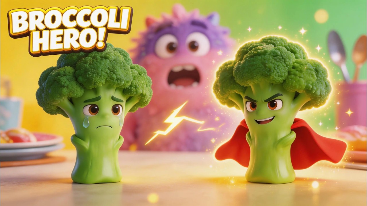 The Sad Broccoli Becomes a Superhero 🥦 | Healthy Food Story for Kids