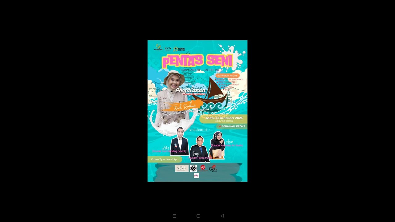 PENTAS SENI PERJALANAN CERITA NUSANTARA TARI - MUSIK - DAN MODELING DI SENA HALL KROYA