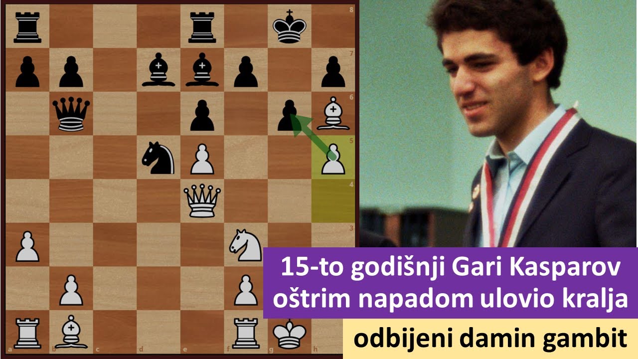 15-to godišnji Gari Kasparov uspešno ulovio kralja - odbijeni damin gambit