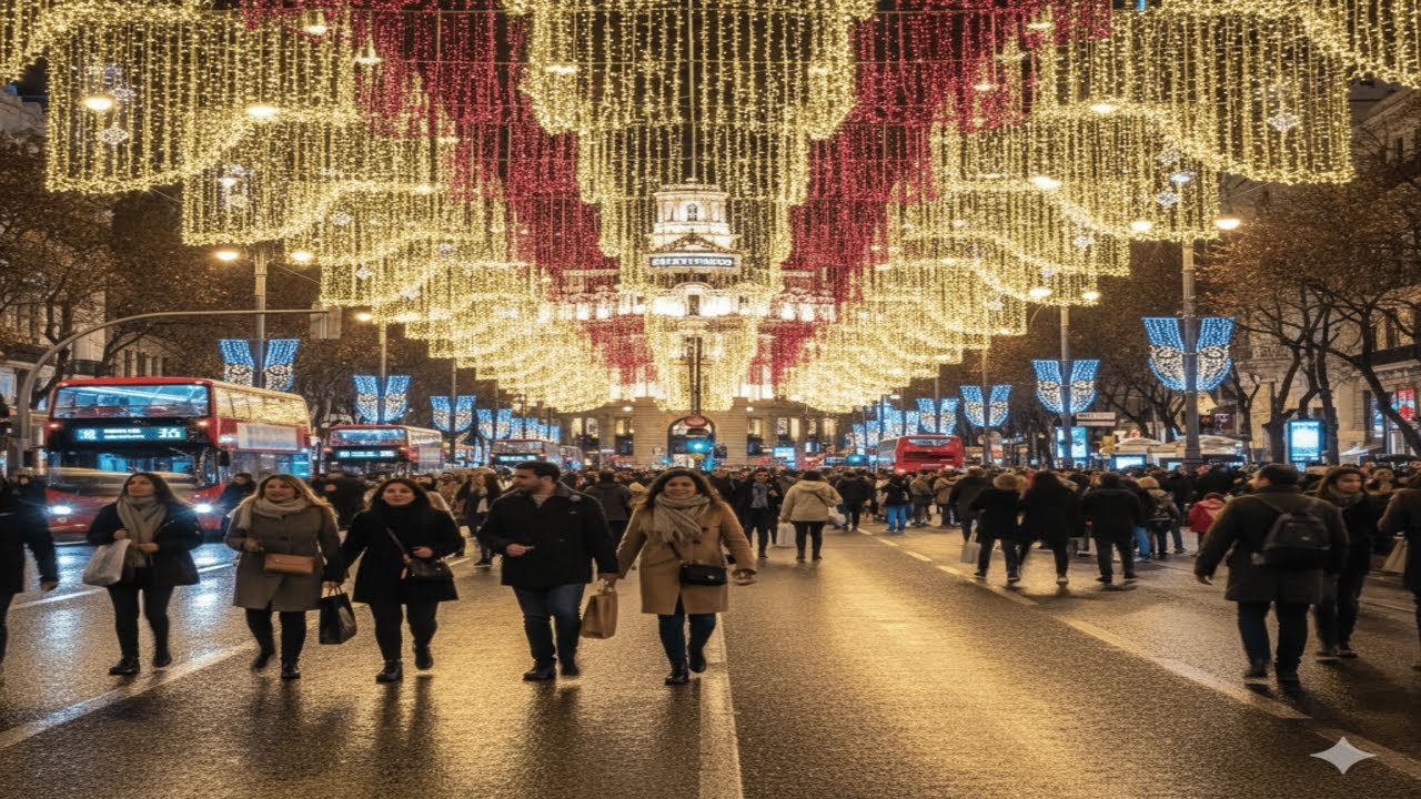 ✨ NAVIDAD EN MADRID 2025 — ¡Ambiente Brutal en el Centro! 🎅🎶 #lucesnavideñas #navidad #curiosidades 