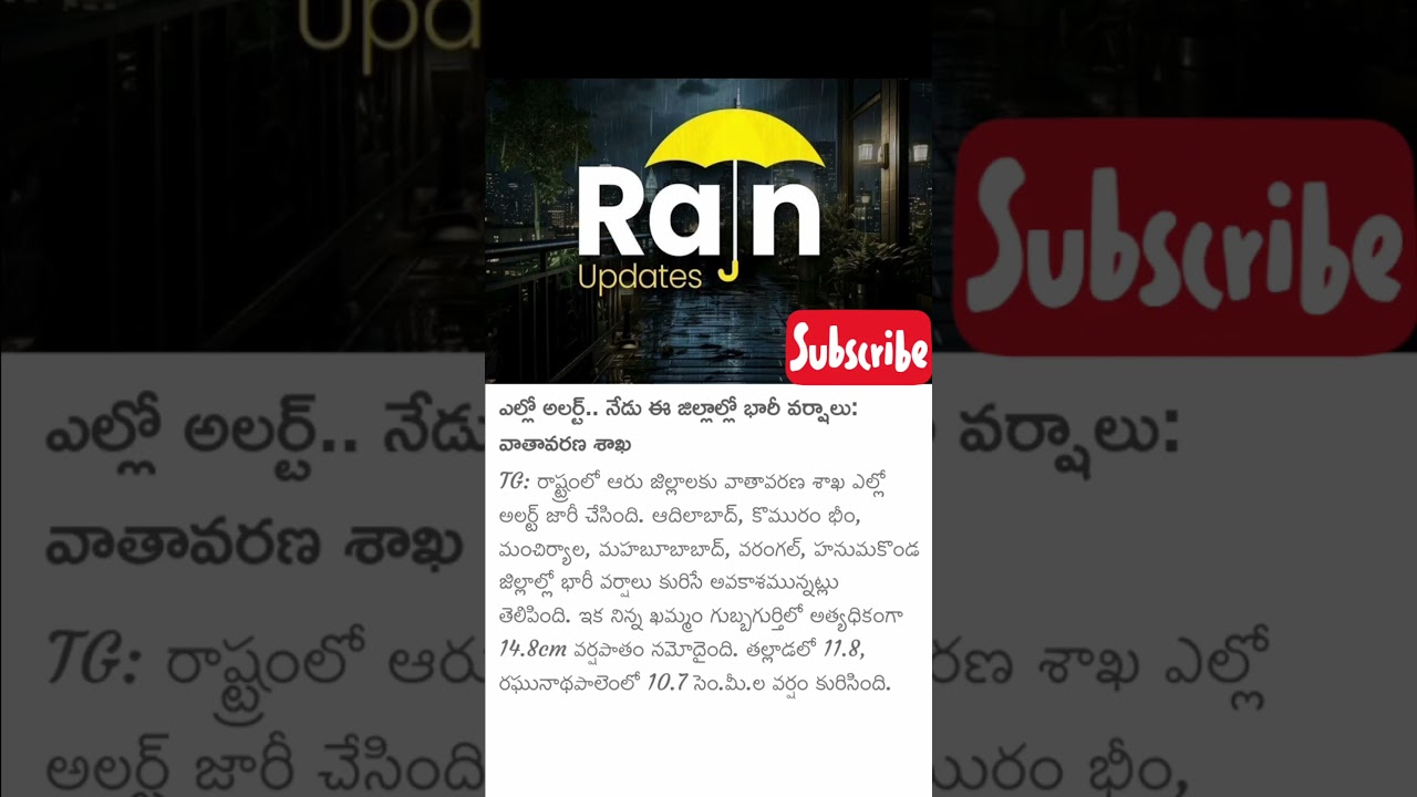 Rain alurt telanaga #newsupdate #newstoday #news