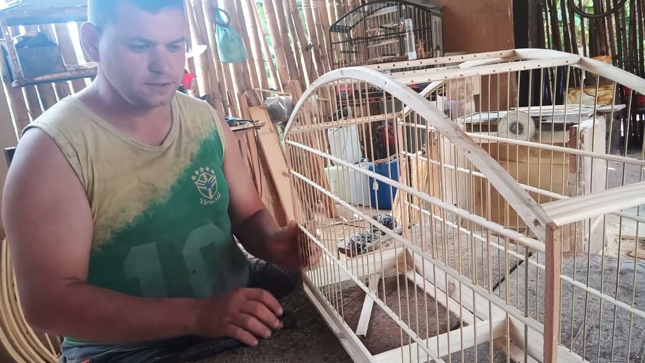 Como Fazer uma Gaiola para Passarinho Trinca Ferro - Mostrei meu Coleirinho Cantando Muito