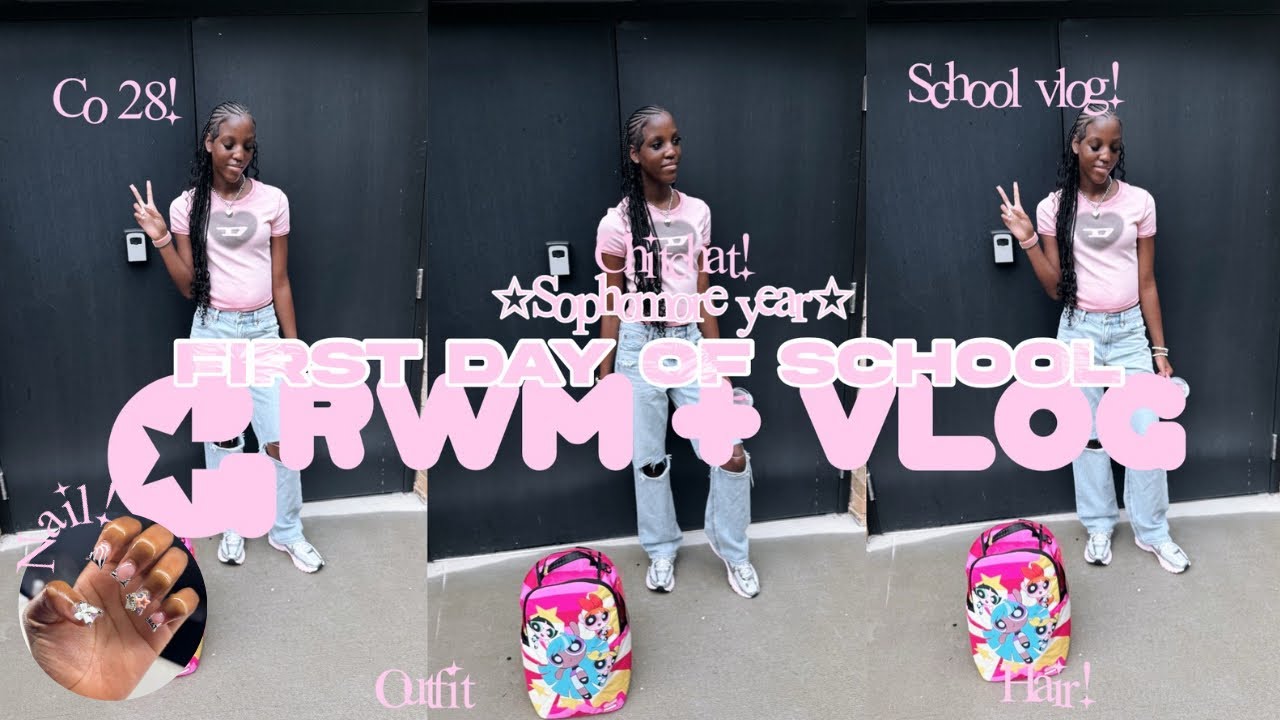 FIRST DAY OF SCHOOL + GRWM + VLOG( Sophomore year⭐️) Mariahreneediaryy 