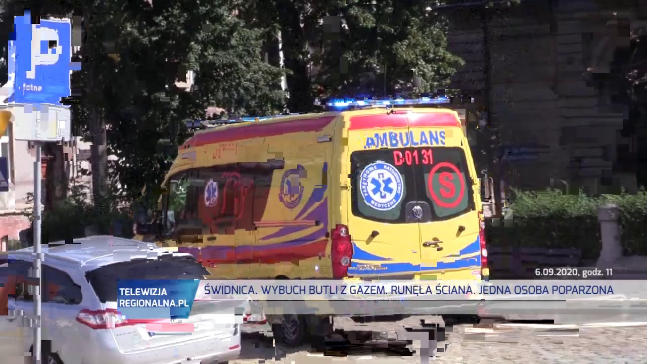 ŚWIDNICA. Wybuch butli z gazem, jedna osoba z poparzeniami trafiła do szpitala