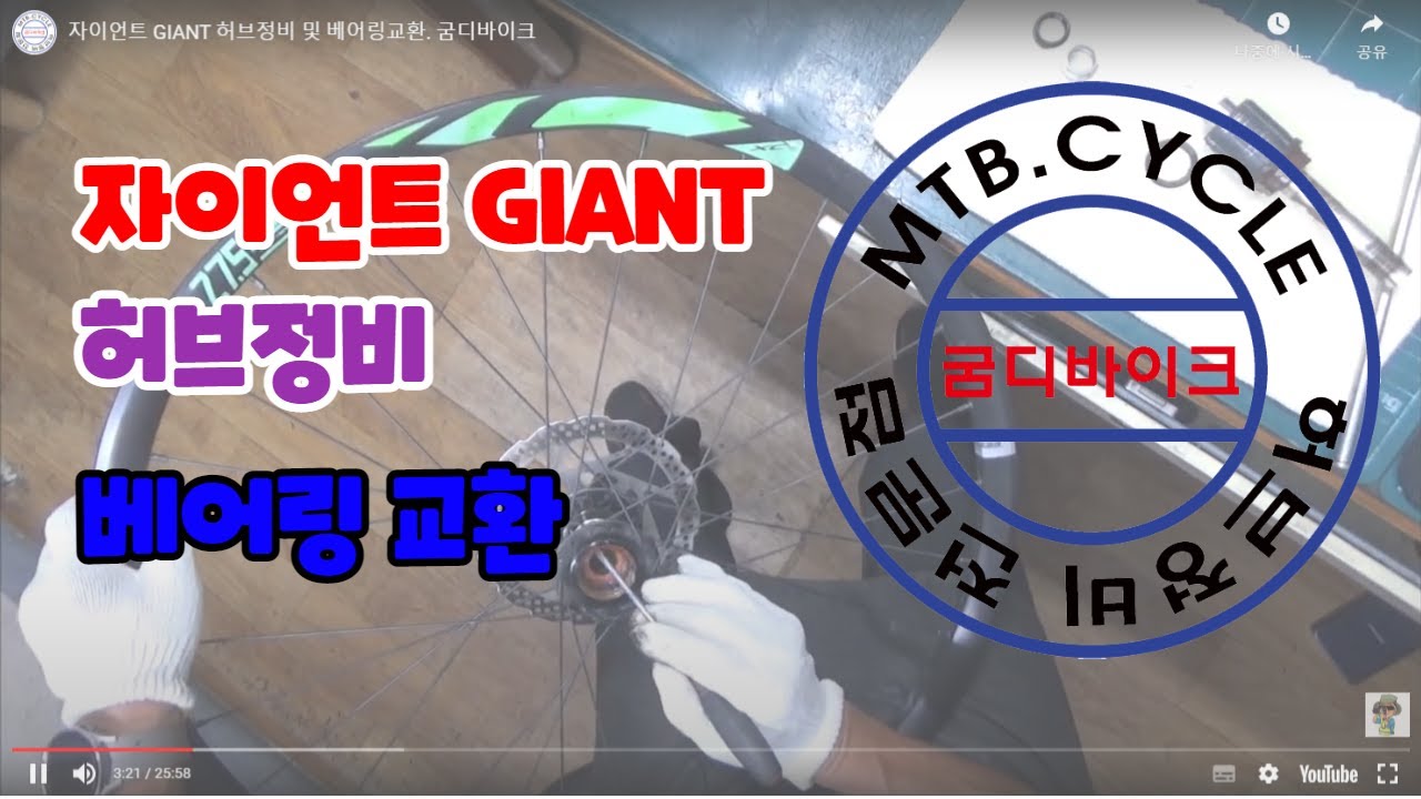 자전거. 자이언트 GIANT 허브정비 및 베어링교환. 굼디바이크