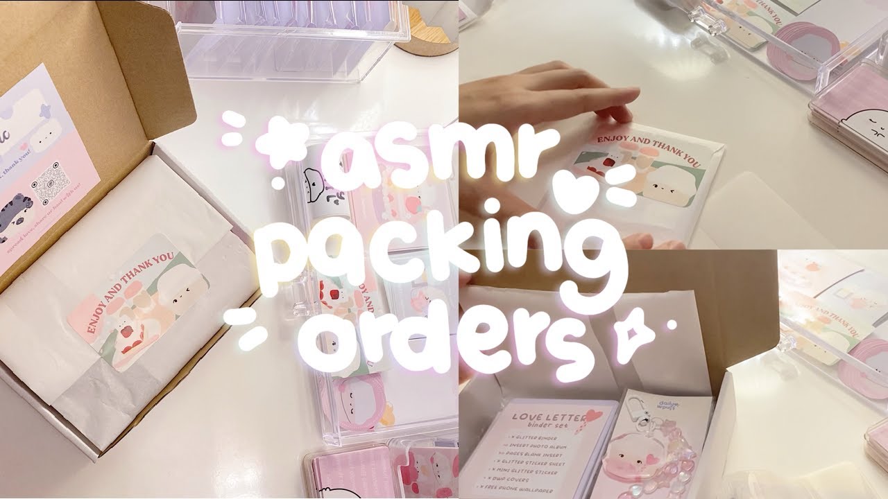 asmr late-night packing orders | no music or talking | stickershop
