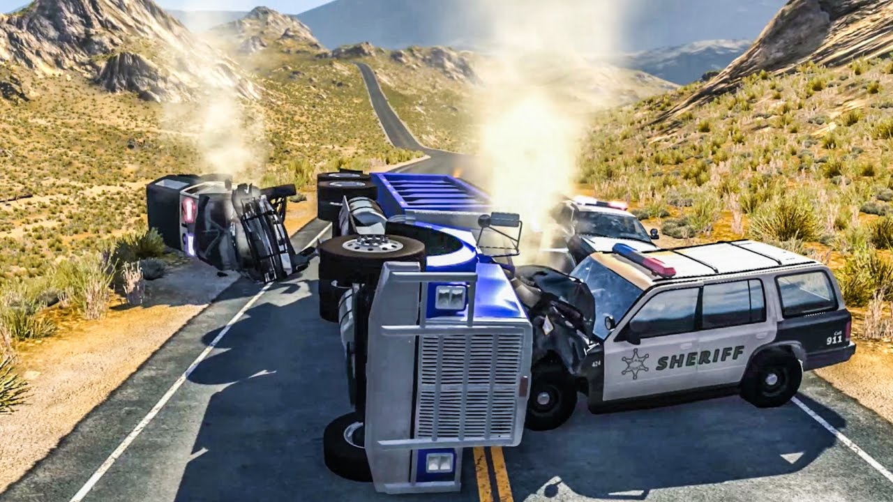 EPIC POLICE CHASES #1 - BeamNG Drive Crashes