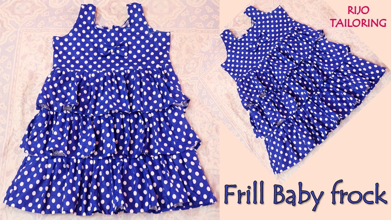 baby frill frock cutting and stitching in tamil | 2 years baby frill frock | cotton frocks for kids
